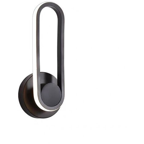Moderne LED-Wandleuchten, drehbare Metallwandleuchte, 330 Grad drehbares elliptisches Licht, drei Arten von dimmbar, für Flur, Schlafzimmer, Wohnzimmer (schwarz)