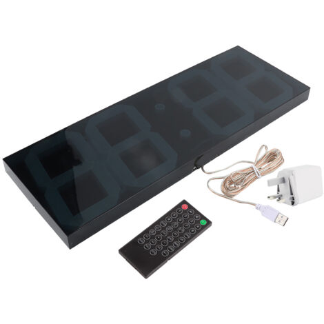 Moderne LED-Wanduhr mit großen Ziffern und Spiegel für Wohnzimmer und Büro, 100–240 V