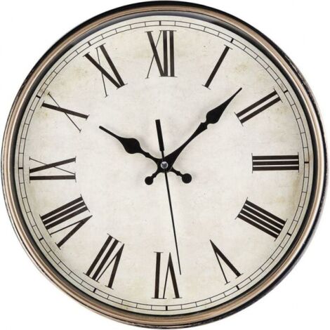 Moderne, leise Quarz-Wanduhr, 30 cm, batteriebetrieben, mit römischen Ziffern, Vintage-Wanduhren, Schule