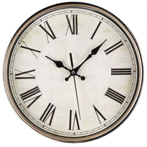 Moderne, leise Quarz-Wanduhr, 30 cm, batteriebetrieben, mit römischen Ziffern, Vintage-Wanduhren, Schule