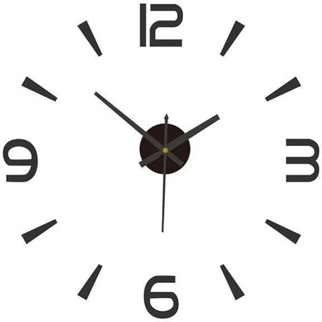 Moderne, leise Wanduhr mit 3D-Effekt, Schwarz