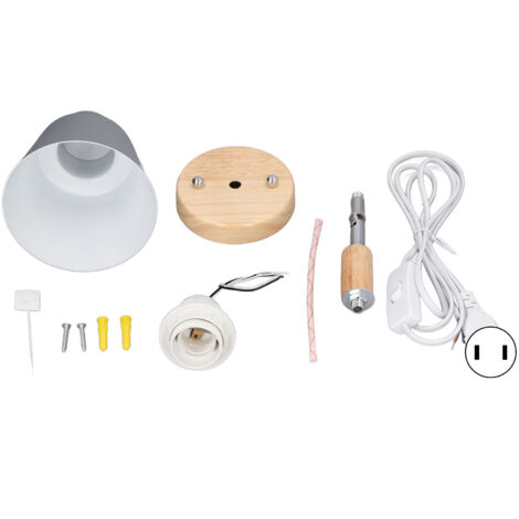 Moderne, minimalistische Wandleuchte aus Holz, graue dekorative Leuchte mit Schalter und 100-240V US-Stecker für Bar/Wohnzimmer