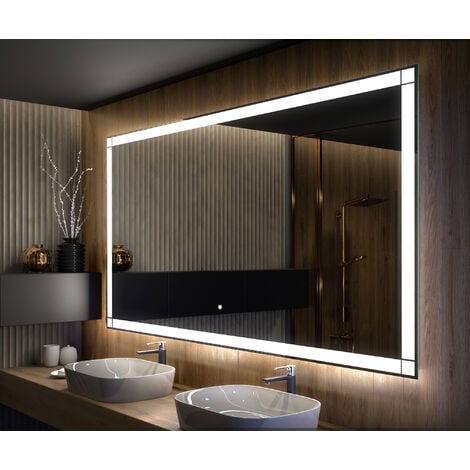 Miroir salle de bain Barled 120xH70 cm avec lumière LED - Iperceramica