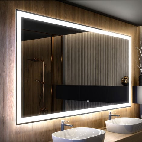 Miroir led rectangulaire l.120 x h.80 cm - série italia LEDIMEX