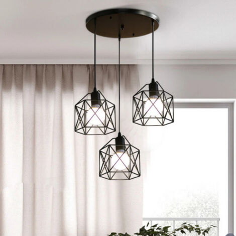 Moderne Pendelleuchte aus Metall mit E27-Fassung im minimalistischen, skandinavischen Vintage-Loft-Stil mit Pyramidenform.
