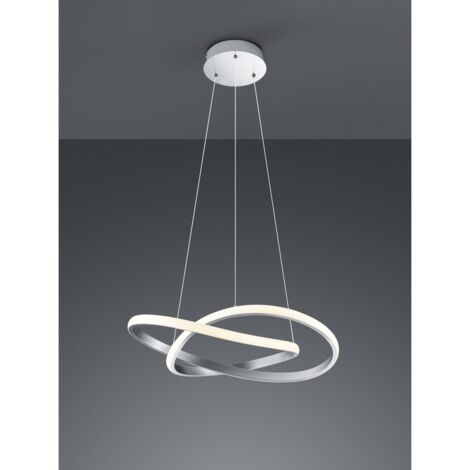 Moderne Pendelleuchte Nickel Led dimmbar 27W Ø60 cm Trio Beleuchtung