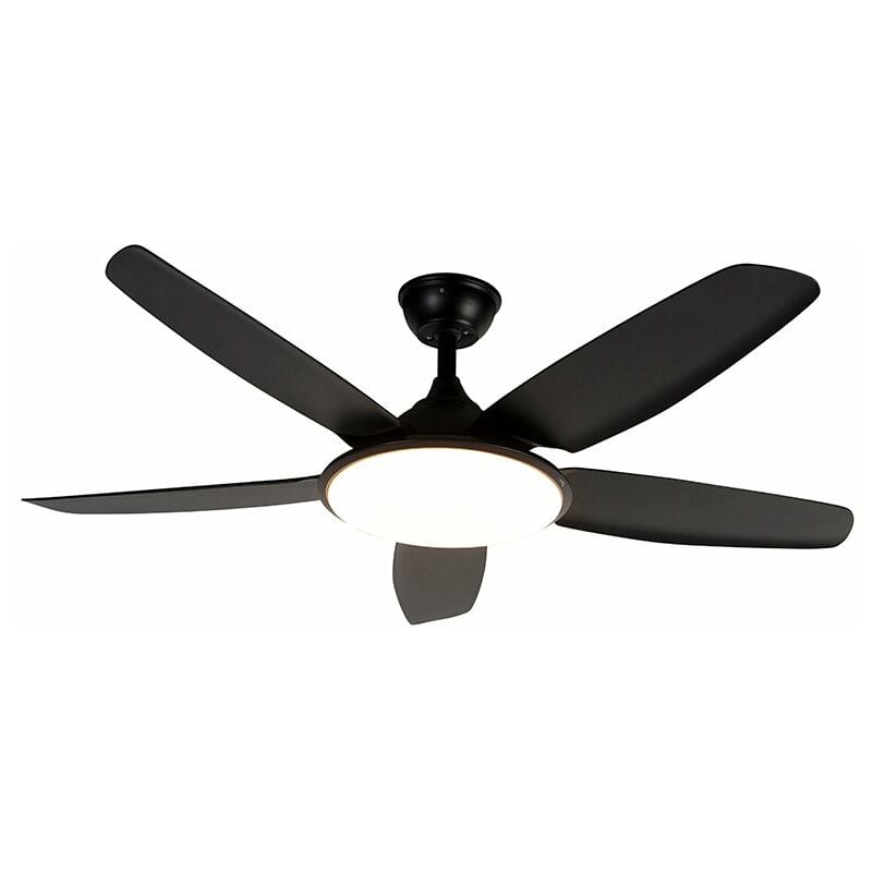 Qazqa - Modern ceiling fan black with remote control incl. LED - Vifte