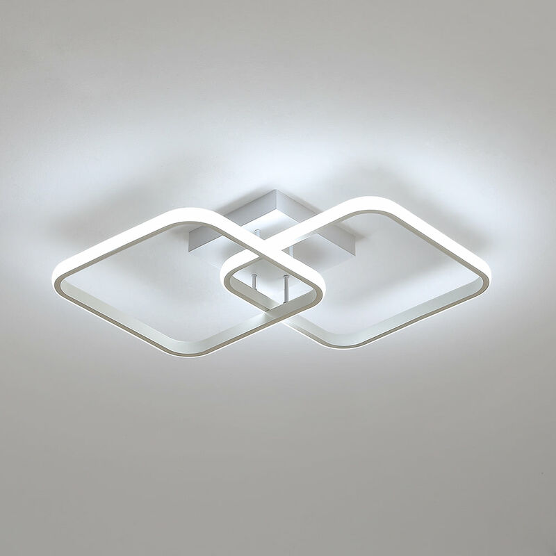 Goeco - Moderne Quadratische Deckenleuchte, LED Kronleuchter, 42W Acryl Deckenleuchte für Küche Esszimmer Wohnzimmer Studio Büro, 6500K Durchmesser