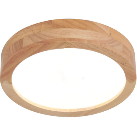 Moderne runde LED-Deckenleuchte, 20 cm, aus Holz, ideal für Flure, Küchen und Wohnzimmer, kaltweißes Licht.