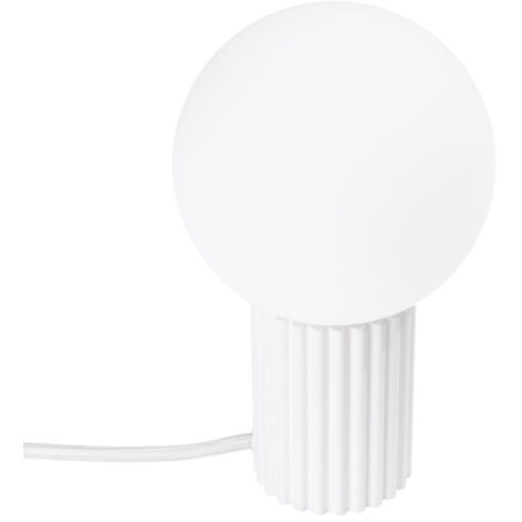 Moderne Schreibtischlampe, weißer geriffelter Korpus, weiße Glaskugel, Schalter für Flur, Wohnzimmer, 1xG9 8W HALO Sollux Lighting