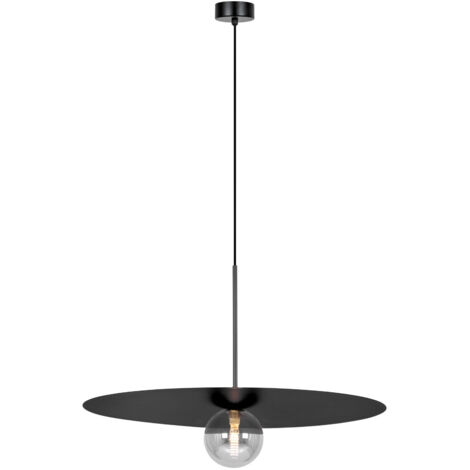 Moderne schwarze Pendelleuchte, transparenter Schirm mit beweglicher Scheibe, Ø60cm, FERMI 1xG9 10W, K-5383 Kaja