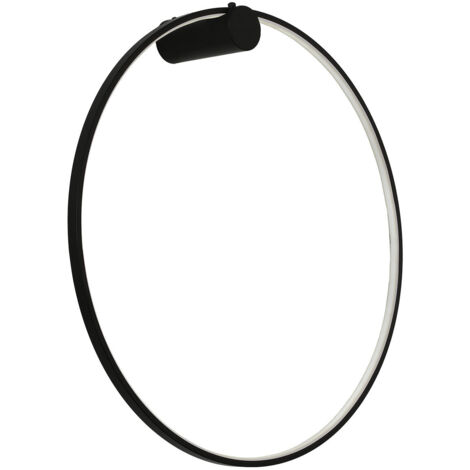 Moderne schwarze vertikale Ring-Wandleuchte Ø90cm, variable Farbe LED 47W MIRROR Light Prestige