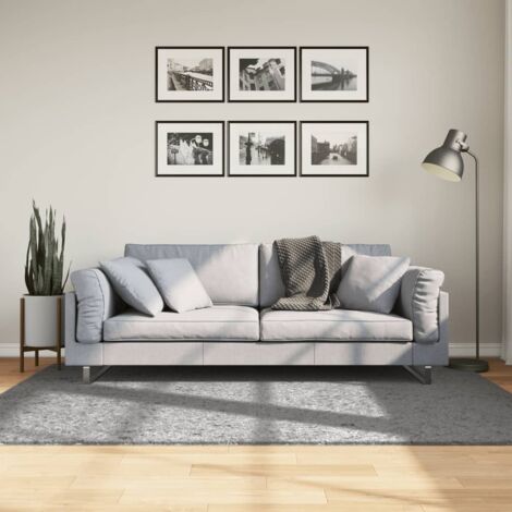 Moderne Shaggy-Teppich PAMPLONA mit langen Fasern grau 140x200 cm