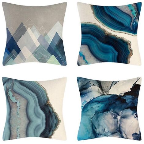 moderne Simple Gomtrique Super Doux Taie D'oreiller Pour Canap-lit Taie D'oreiller Dcor La Maison Housse De Coussin 45x45cm, Ensemble De 4