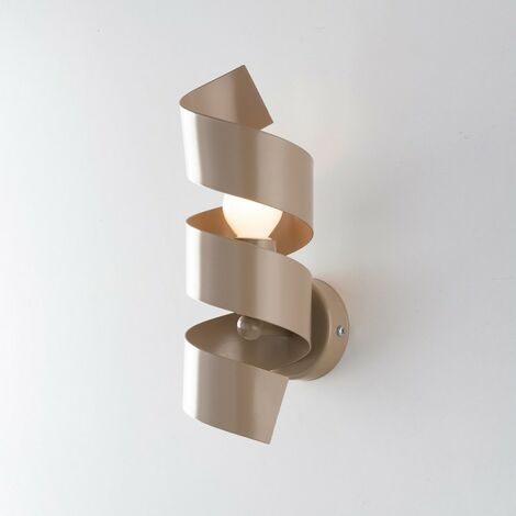 Moderne spiralförmige Eisenwandleuchte one light Taupe 13x h28 cm