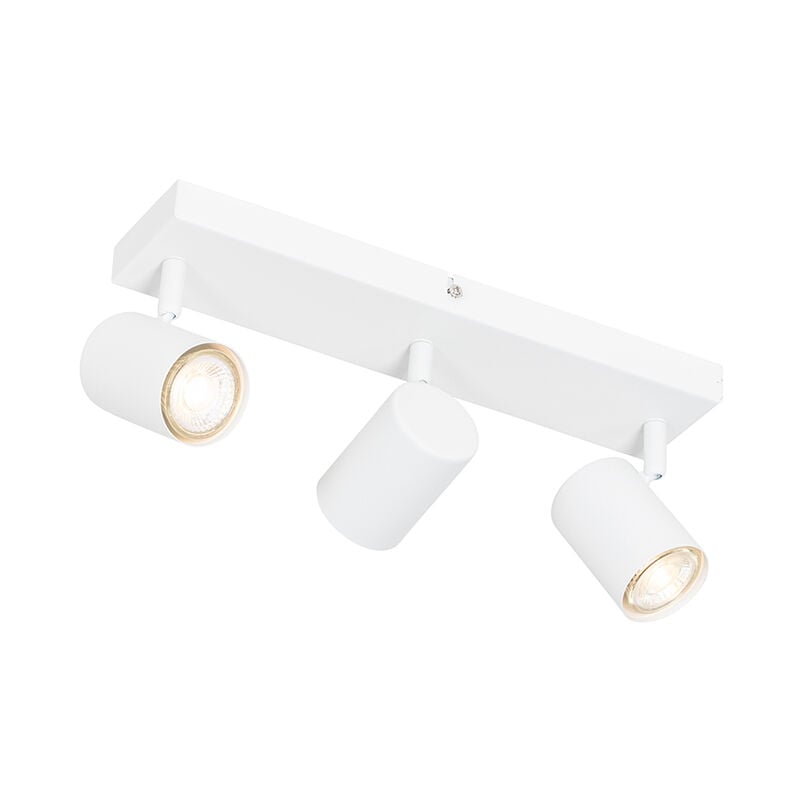 Qazqa - jeana - Spot plafond, plafonnier - 3 lumière - l 350 mm - Blanc - Moderne - éclairage intérieur - Salon i Chambre i Cuisine i Salle à manger