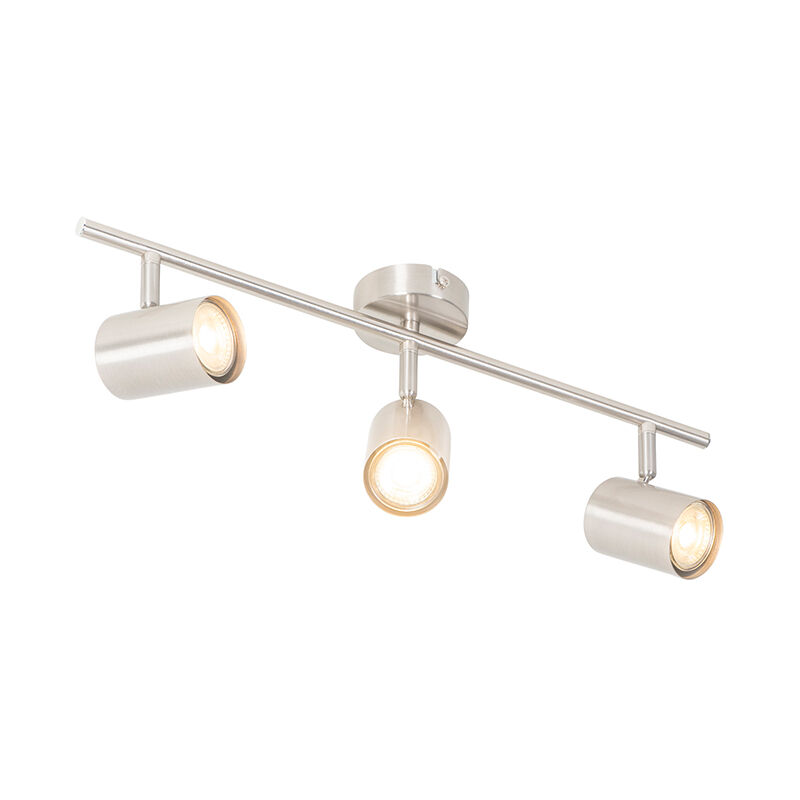 Qazqa - Modern ceiling lamp steel 3-light adjustable - Jeana