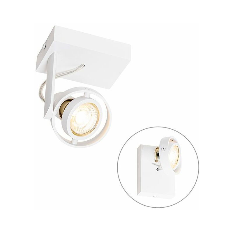Qazqa Modern Ceiling Spotlight White Rotatable And Tiltable Gu10 50mm - Master