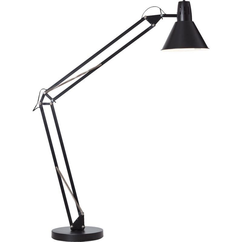 Lightbox Stehlampe 1 flammig Stehleuchte schwenkbar XXL 1,8m Höhe Fußschalter Leselicht 1x E27 Metall, schwarz