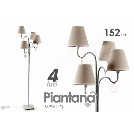 Moderne Stehlampe 4 Lichter Taubengrau 152 cm Shabby Style