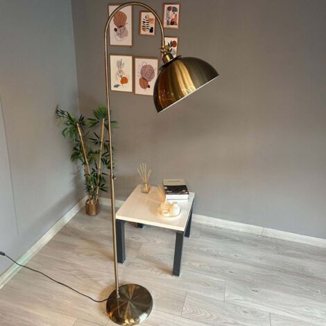 Moderne Stehlampe aus Braun Metall mit Beweglichem Kopfteil, E27-Sockel, Moderne Stehlampe für Wohnzimmer oder Schlafzimmer