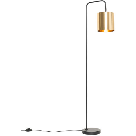 Moderne Stehlampe schwarz mit Gold - Lofty