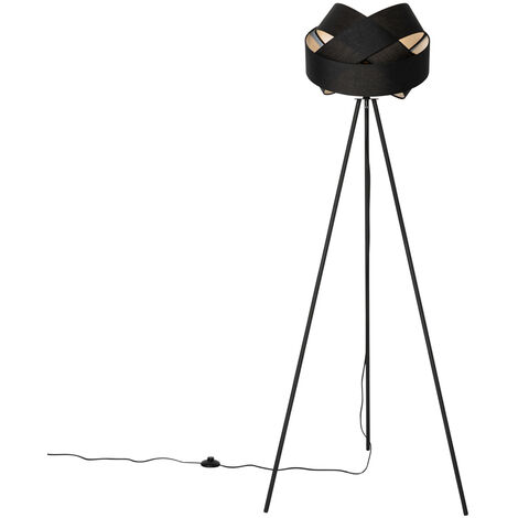 Moderne Stehlampe schwarz - Stoff