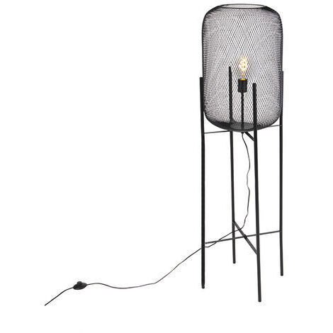Moderne Stehleuchte schwarz 135cm - Bliss Mesh