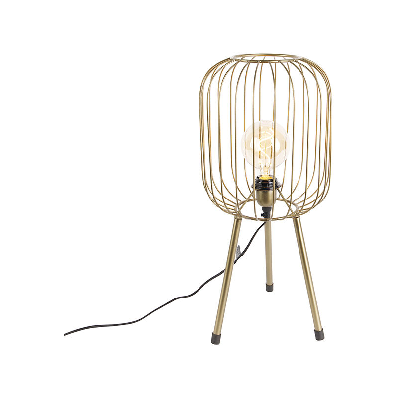 Modern table lamp tripod brass - Wire