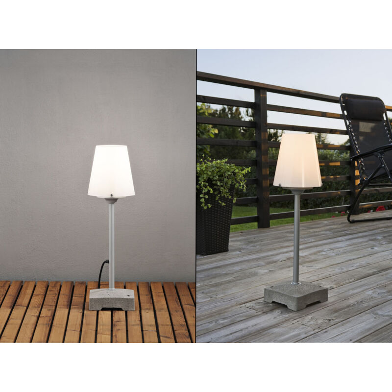 Kleine Außenstehleuchte / Bodenleuchte lucca aus Aluminium, Höhe 59cm, Weiß