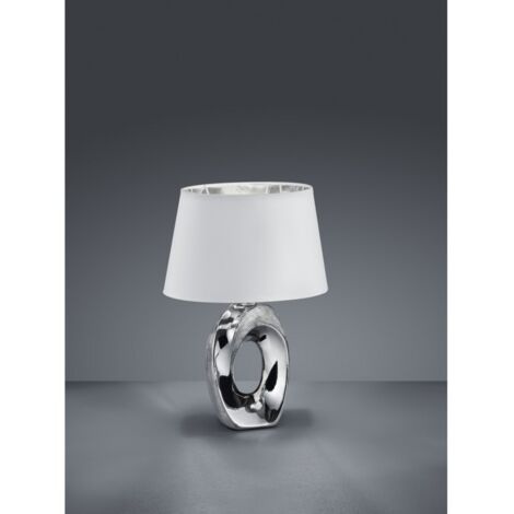 Moderne Tischlampe Silber Keramik Taba H33 cm Trio Lighting