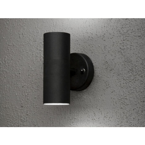 Moderne Up-Down Außenwandleuchte MODENA, Höhe 17cm, Schwarz