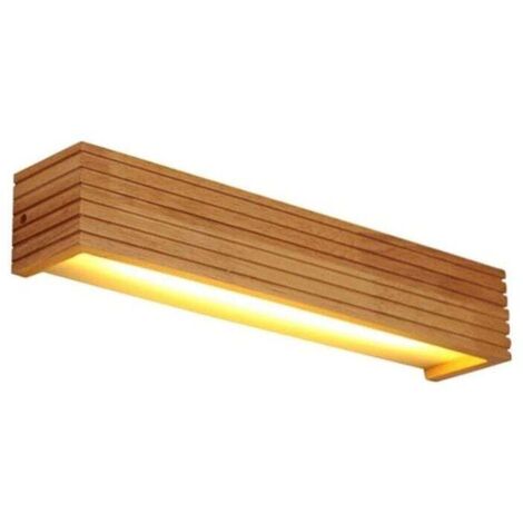 Moderne Vintage-Wandleuchte aus Massivholz mit LED, Holzfarbe (35 x 8 x 8 cm)