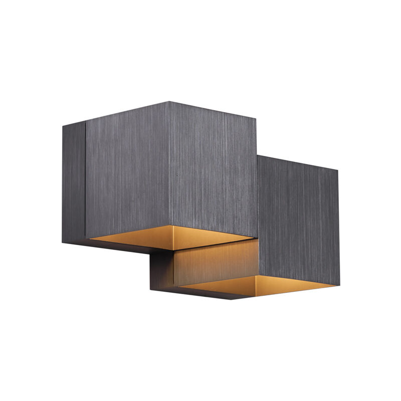 Qazqa Moderne Wandleuchte Gunmetal 2-flammig - Transfer Double