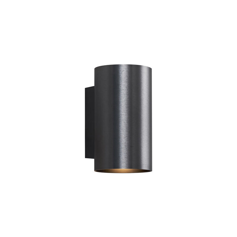 Qazqa Moderne Wandleuchte Gunmetal Rund 2-flammig Gu10 50mm - Sandy