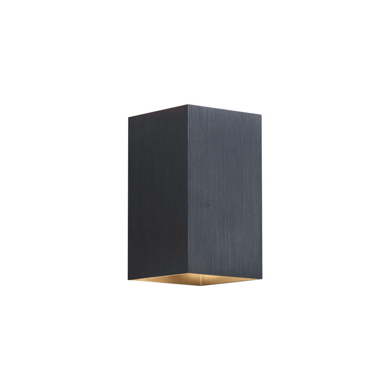 Qazqa Modern Gunmetal Wall Lamp Square 2-lights Gu10 50mm - Sandy