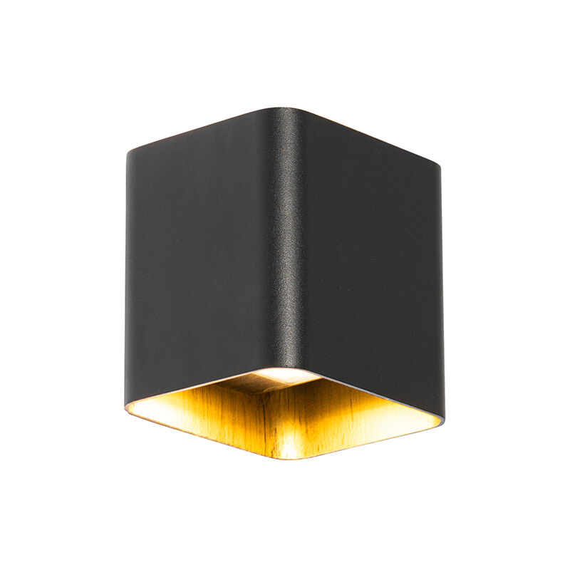Qazqa Modern Wall Light Black Incl. Led Ip54 Square - Evi