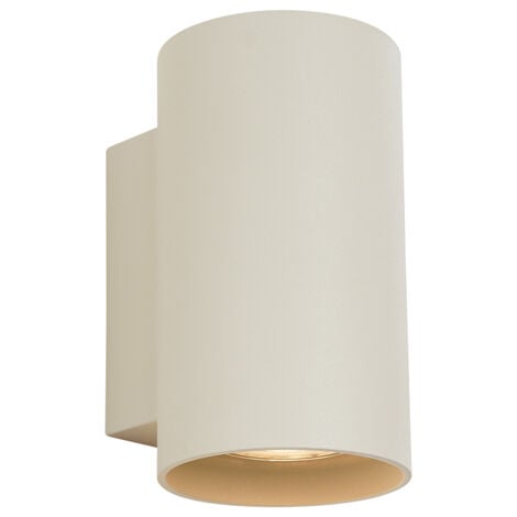 QAZQA Moderne Wandleuchte Beige GU10 50 mm rund 2-flammig - Sandy