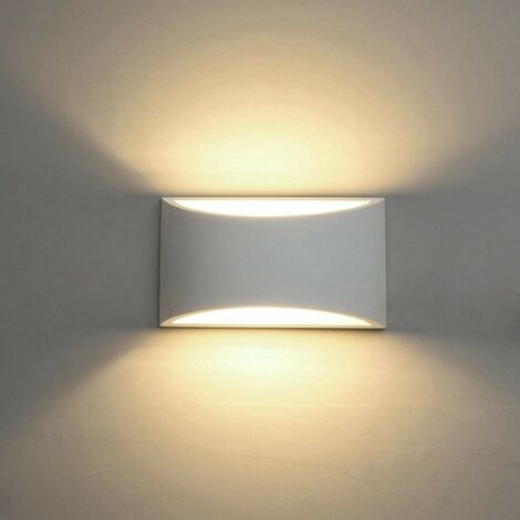 Hochwertige LED Gips Wandleuchte Wandlampe Gipsleuchte Up-Down effekt 2x 3,1W