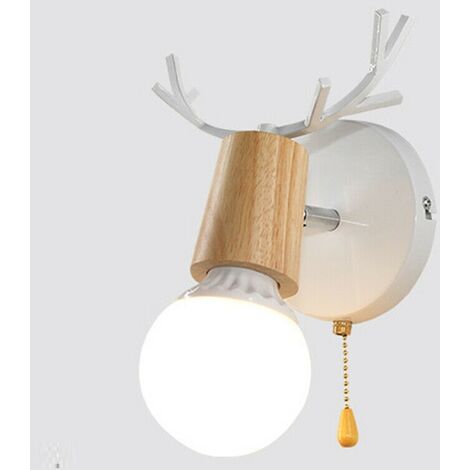 Moderne Wandleuchte Nordic Simplicity 12 W warmes Licht Schlafzimmer Korridor Büro Freizeit Ort Iron Art Reißverschluss Persönlichkeit Geweih Wandleuchte (weiß)