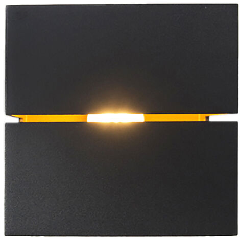 Moderne Wandleuchte schwarz / gold - Transfer 2 - Schwarz