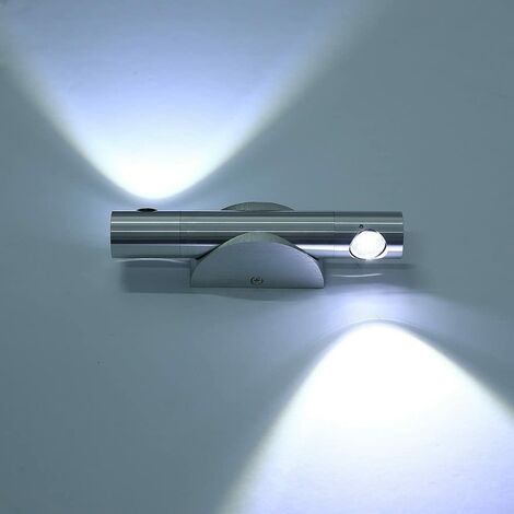 Moderne Wandleuchten 360° Rotation LED Up Down Verstellbare Aluminium Wandleuchte Indoor Wandbeleuchtung Badezimmer Schlafzimmer Licht, Kaltweiß [Energieklasse A+]