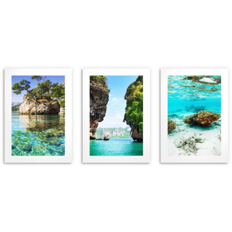 Moderne Wandposter für das Wohnzimmer, Holiday Atmosphere Poster 3x 50x70cm