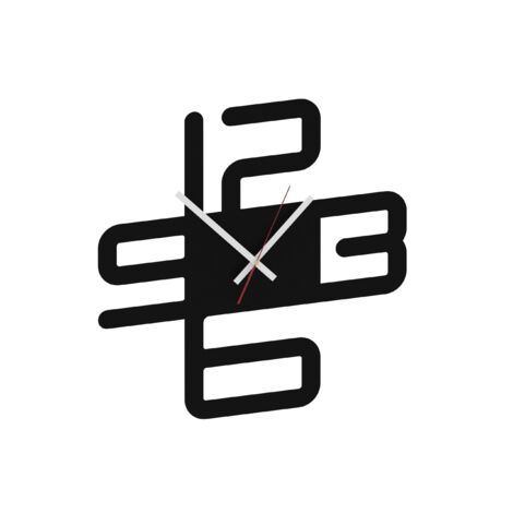 Moderne Wanduhr AD210 - Minimalistische schwarze Struktur