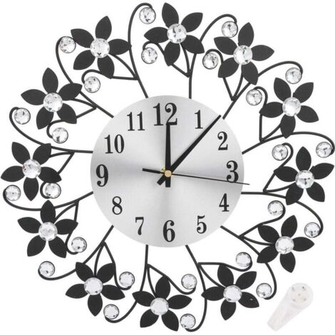Moderne Wanduhr aus Metall und Kristall – Stille Dekoration für Büro oder Zuhause