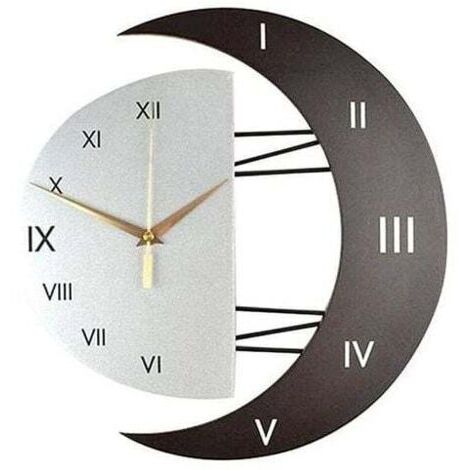 Moderne Wanduhr Modernes Design Wanduhr Kreativer Mondrahmen Küchenuhr Wanduhr für Zuhause (33cm)