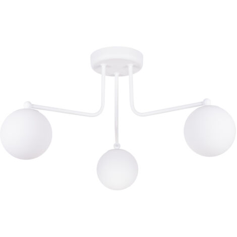 Moderne weiße Deckenleuchte mit Glaskugeln für Wohnzimmer oder Flur, 3xG9 8W, ASTRAL Sollux Lighting