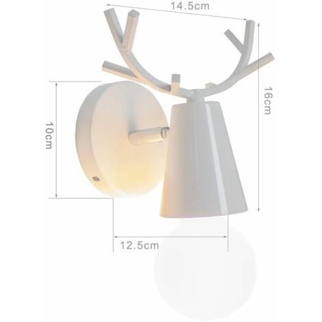 Moderne weiße Hirsch-Wandlampe FUIENKO