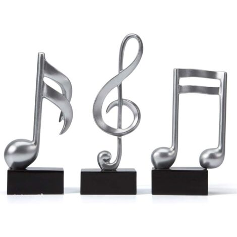 Moderne weiße Notenskulptur, dekorative Figur für Tischdekoration, Geschenk für Musikliebhaber und Sammler