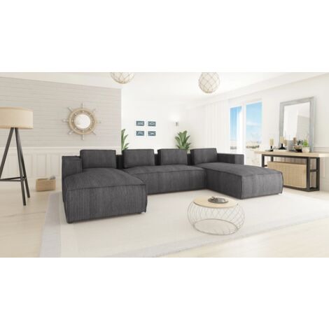 Moderne Wohnlandschaft Porto aus Grau Cord